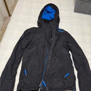 Superdry Black Jacket with Blue Highlights